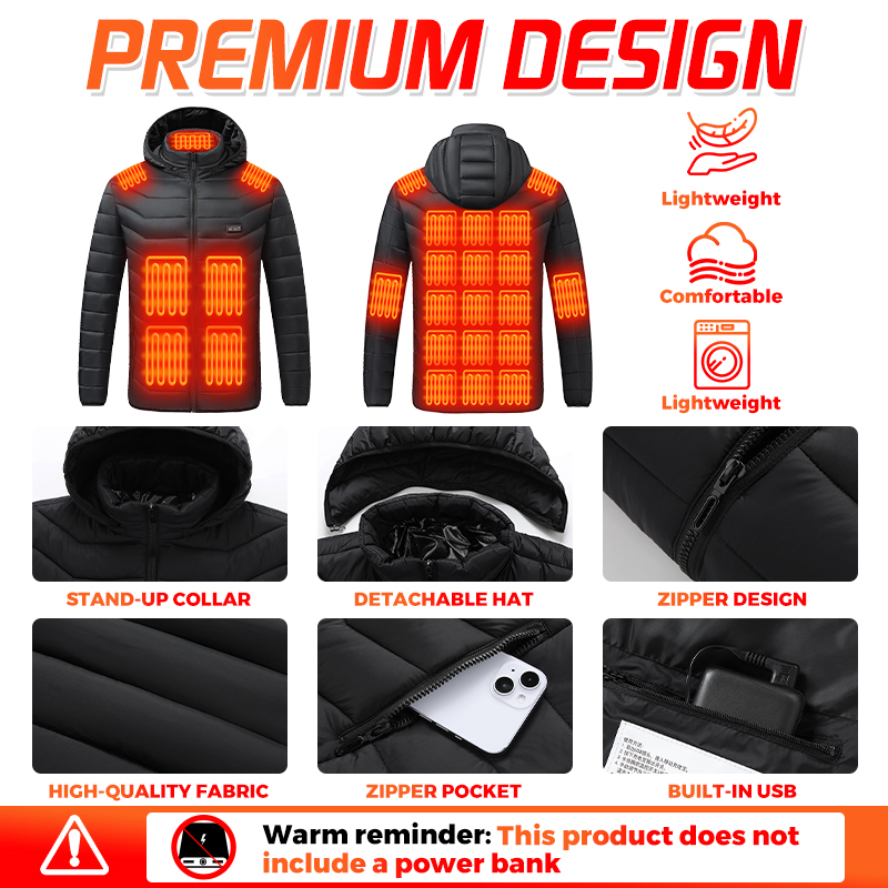 Outdoor Power Heater - Heated Jacket 26 Heating Zones Waterproof